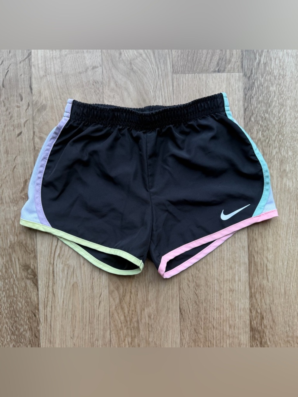 Nike Black Athletic Shorts with Pastel Trim